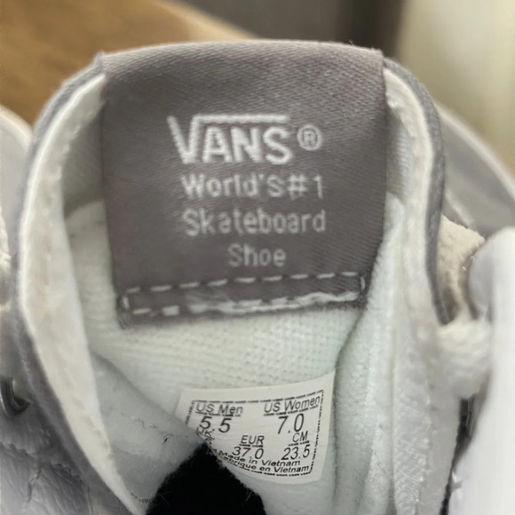 Vans Gray High Top Skateboard Shoes Men’s 5.5 / Women’s 7 Classic Skate Sneakers - Picture 7 of 11